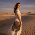 Sac “Nomade” en Cuir Grainé à Franges
